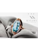 Aquamarine Ring originální vinobraní 14k produkt s růžovými zlaté vinobraní VRC047
